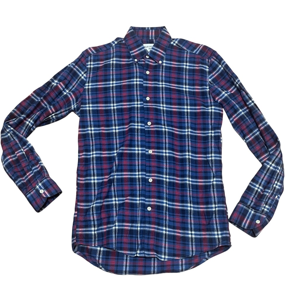 Our Legacy Men's Small 1980-81 Button Down Blue Red Plaid Long Sleeve Casual